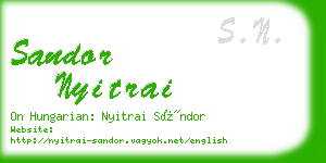 sandor nyitrai business card